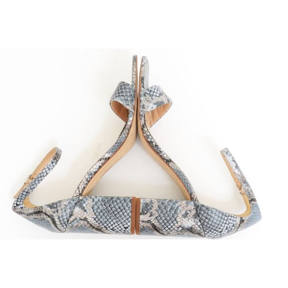 Sam Edelman Daniella Dusty Blue Snake Block Heel Sandal Anklet Open Toe Size 9.5 - Picture 6 of 9